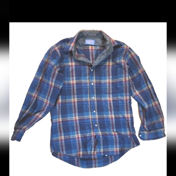 Pendleton Vintage 1960s Wool Flannel Button Down Size Medium - Picture 2 of 10